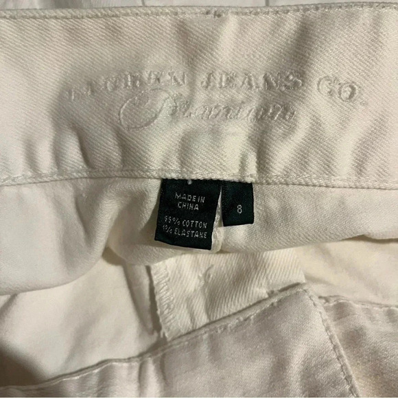 Lauren Ralph Lauren White Wide Leg Jeans Pants Sz 8 High Waisted Button Fly - Picture 9 of 13